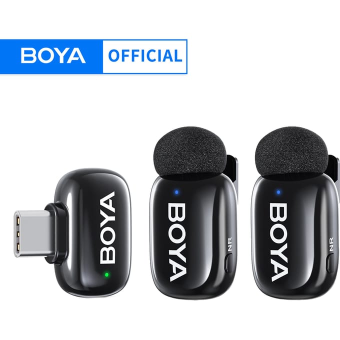 BOYA Mini Draadloze Lavalier Microfoon voor iPhone, iPad, Android, Type-C Telefoon, Live-uitzending, Audio- en Video-opname, Vlog 17(1TX-1RX)-Type-c