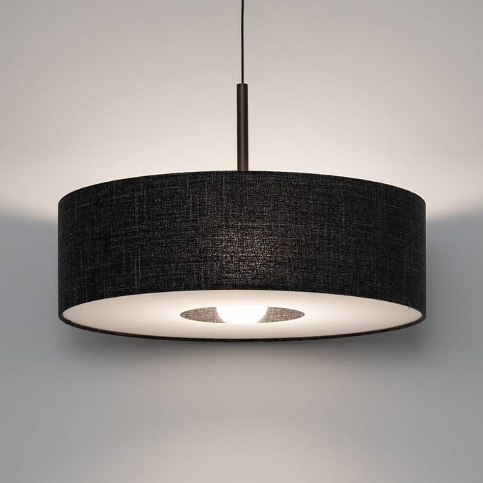 Nowodvorski Lighting Hanglamp Amarela L, zwart gemêleerd, textiel, E27