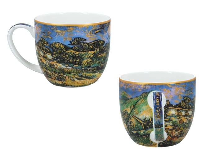 2x Van Gogh Kopjes met Schotels - "Strooien Huizen" (Carmani)