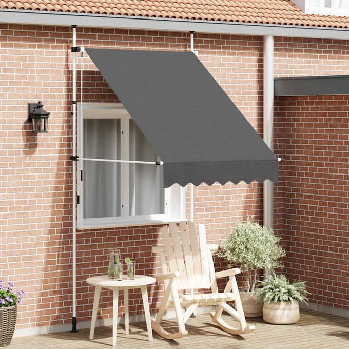 vidaXL - Luifel - handmatig - uittrekbaar - 150 - cm - antraciet
