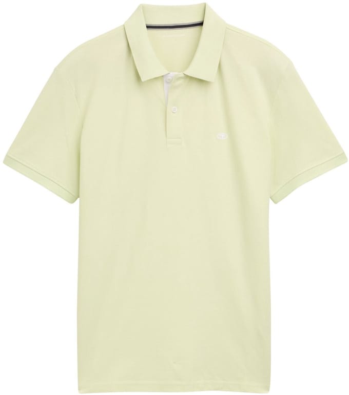 Tom Tailor - Piqué-poloshirt met geborduurd logo - Maat M - lime cream green