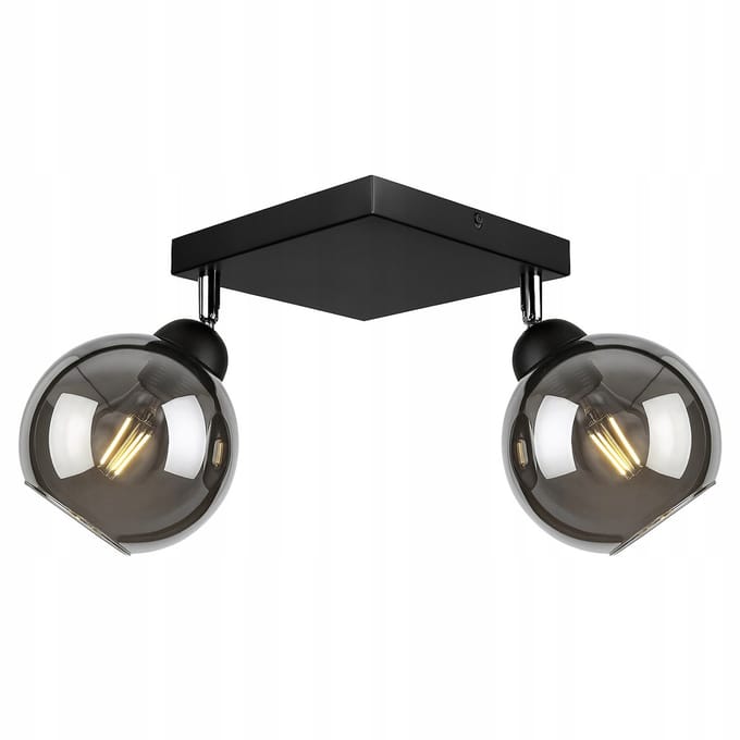 Luxe Glazen Hanglamp Zwart - 2x E27 - Loft & Glamour Stijl