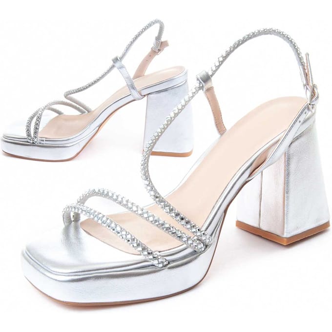Montevita Heel Sandal Festsand5 in Zilver