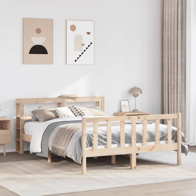 vidaXL - Bedframe - zonder - matras - massief - grenenhout - 160x200 - cm