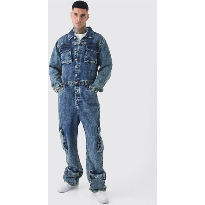 Tall Oversized Denim Boilersuit | Vintage Blue | Size 50