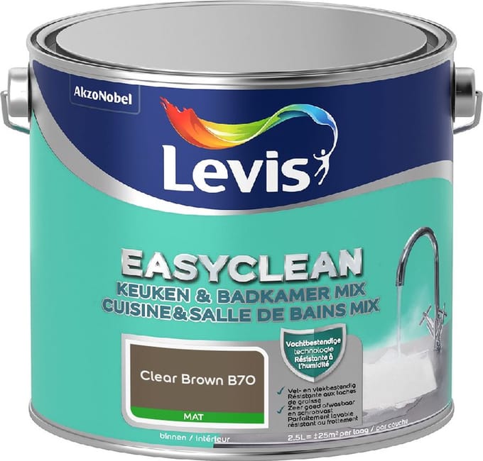 Levis - Easyclean Keuken & Badkamer Mix - Clear Brown B70 - Mengverf - 2,5 L