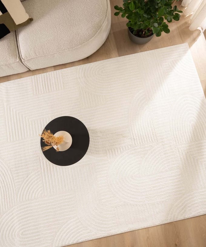 Scandinavisch vloerkleed - Contour Bend crème 80x150