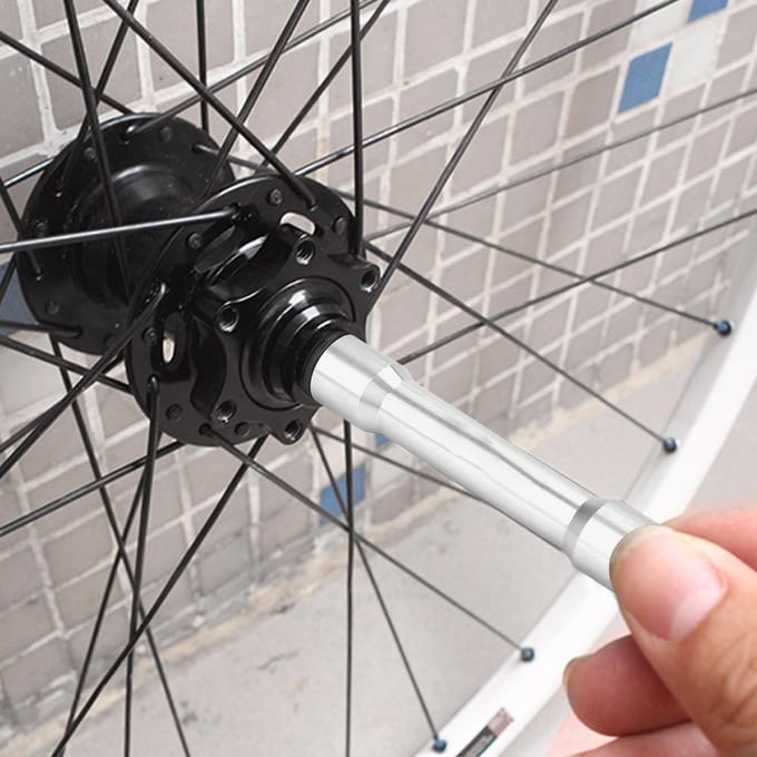 Adaptateur de moyeu d'axe traversant pour vélo 12 mm vers 9 mm Blocage rapide Argent noir