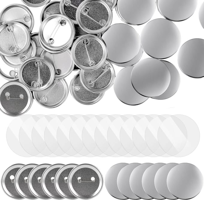 DIY Speld Buttons - 32mm - 200 sets Metaal Lege Buttons - Geschikt voor 58 mm Button Maker - Button Onderdelen Complete Set - Metaal Lege Buttons - pin - Badge voor pin maker