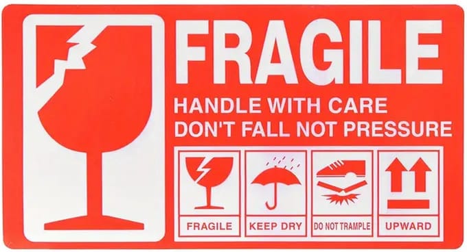 MGM Trading - 50 Stuks Fragiel Item Etiket Sticker 13CM*7CM