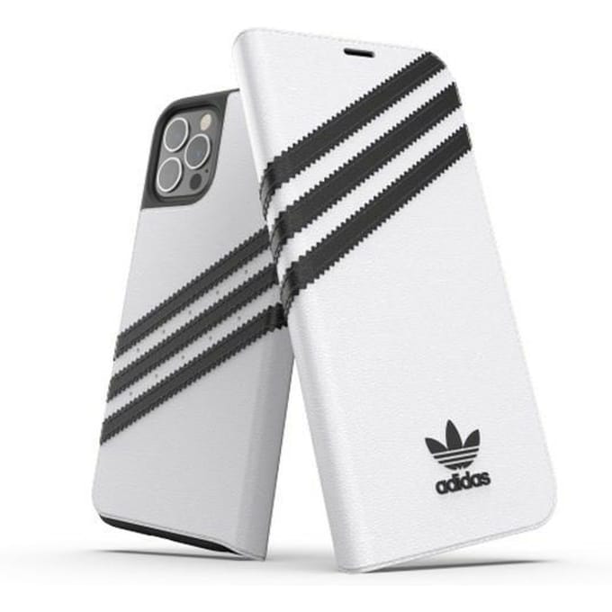 Adidas OR Booklet Case PU for iPhone 12 / 12 Pro 6.1" - White and Black