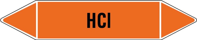 HCI leidingmarkering op vel 126 x 26 mm - 5 per vel