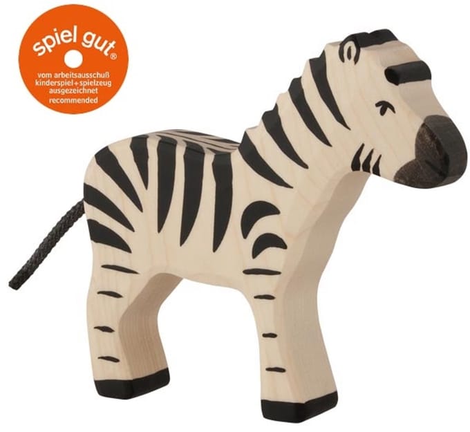 HOLZTIGER Wildernis - Zebra - 14X3X14Cm - Houten Figuur - Handgemaakt