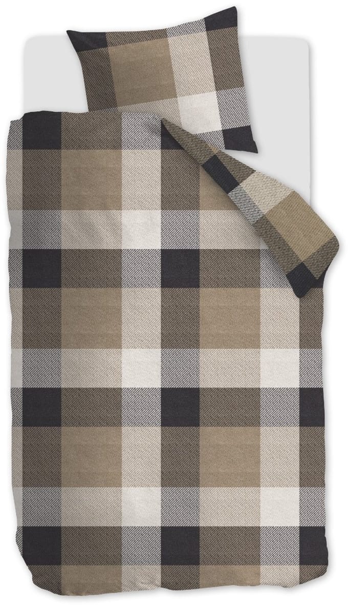 Beddinghouse Dekbedovertrek Flanel Dario Taupe 1 persoons