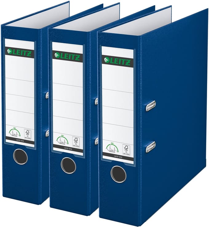 Ordner Leitz 180° 1010 A4 80 mm 3 stuks blauw | 6 stuks