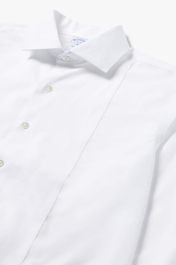 Brooks Brothers Non-iron Regular Solid Shirt White Größe: 38/33 | Business hemden Outlet | Herren | Weiß