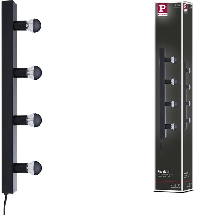 LED-spiegellamp Regula II E14 230V max. 4x40W dimbaar Zwart