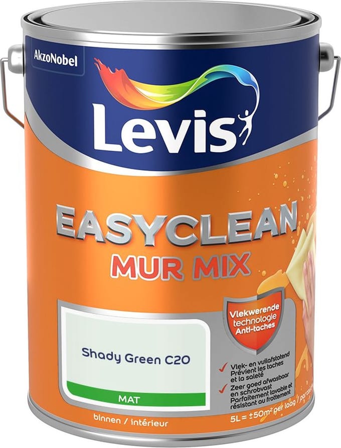 Levis - Easyclean Mur Mat Mix - Shady Green C20 - Mengverf - 5 L