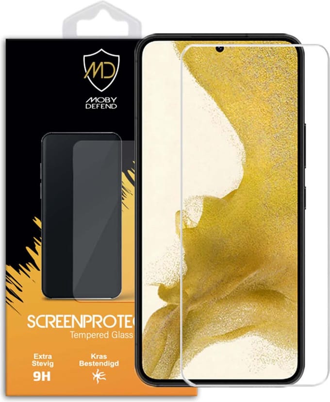 MobyDefend Screenprotector - Geschikt voor Samsung Galaxy S22 - Case-Friendly Screensaver - Gehard Glas