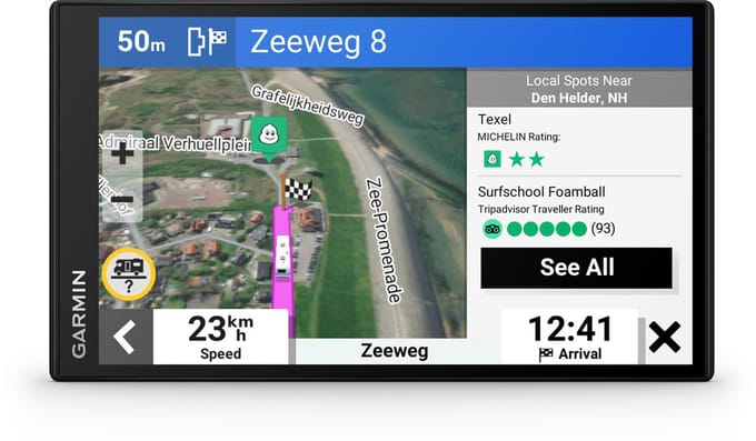 Garmin Camper 795 - Navigatiesysteem caravan/camper - Spraakbesturing - Ingebouwde WIFI -7 inch scherm