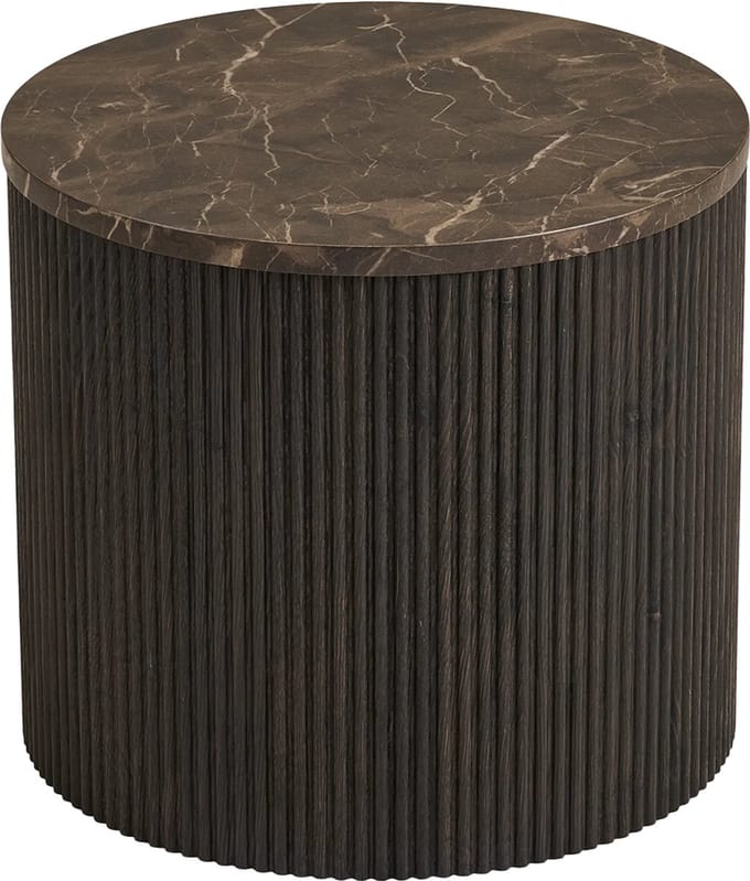 Artichok Babette Bijzettafel Donkerbruin Marmer - Rond - Ø 45 cm