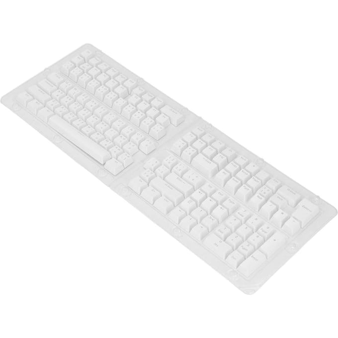 Ensemble de 132 Touches de Clavier Thaïlandais ABS Hauteur OEM Translucide DIY Touches de Clavier Thaïlandais de Remplacement pour 61 blanc