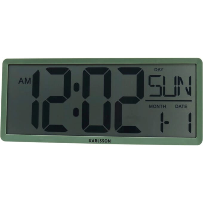 Karlsson - Wand/Tafelklok Retro LCD - Jungle groen
