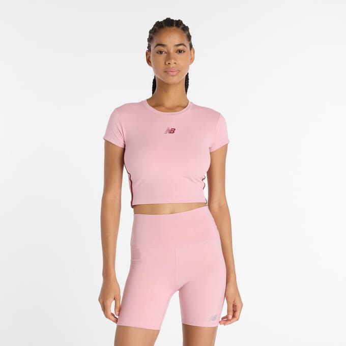 New Balance Harmony Fitted T-shirt Dames-Pink