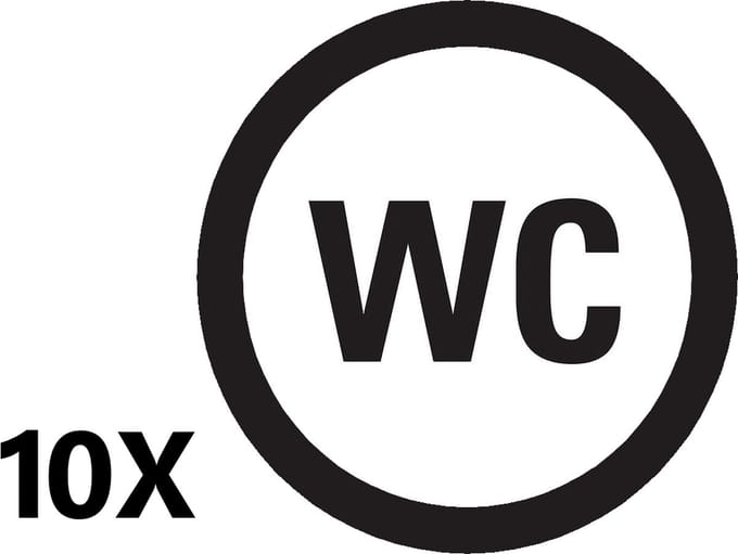 Igoods WC Bordje - WC Sticker - Rond - 20cm - Zwart/Wit - 10 Stuks