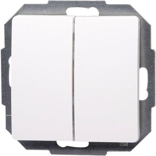 Kopp Paris Serieschakelaar - Dubbel Knops - 230 Volt - Arctic Wit