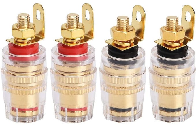 4 Stuks 4mm Banaanstekker Aansluiting Verbindingspaal voor Versterker Luidspreker