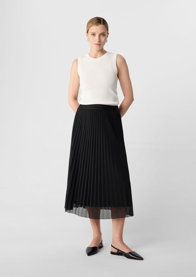 Plissé Rok in Mesh Dames COMMA