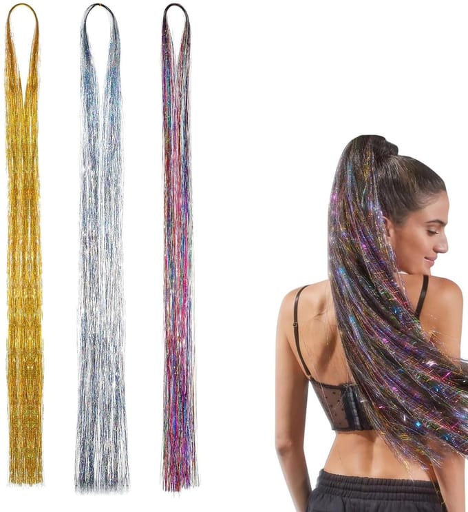 Dailygoods- Haarextensions 120 cm - Haarstrengen - Haartinsel - Set