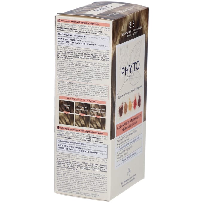 Phytocolor Permanente Haarkleuring 8.3 Goud Lichtblond Intens En Natuurlijke Kleur