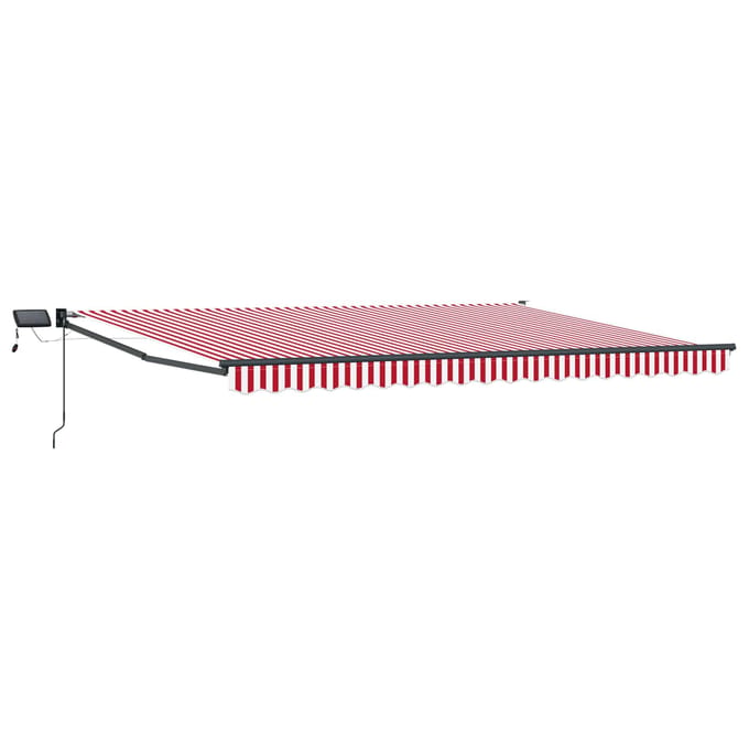 vidaXL - Handbediende - luifel - met - LED's - Rood, - Wit, - Anthraciet - 4,5 - × - 3 - m