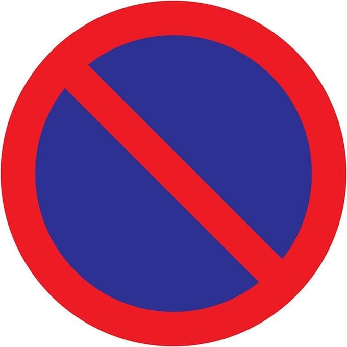 Pickup bord rond diameter 18 cm - Parkeerverbod