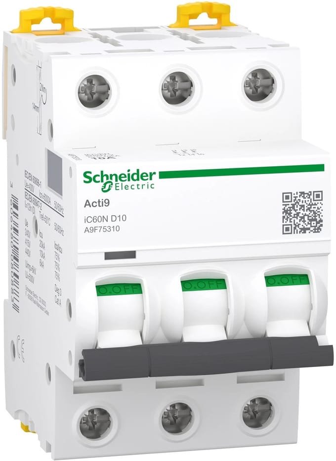 Schneider Electric met installatieautomaat 3, uitschakelaarkarakteristiek D, nom. - A9F75310