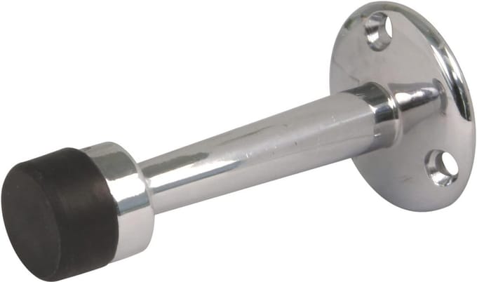 Deurstopper voor Doorgangsdeuren - Hoogglans Chroom met Rubber