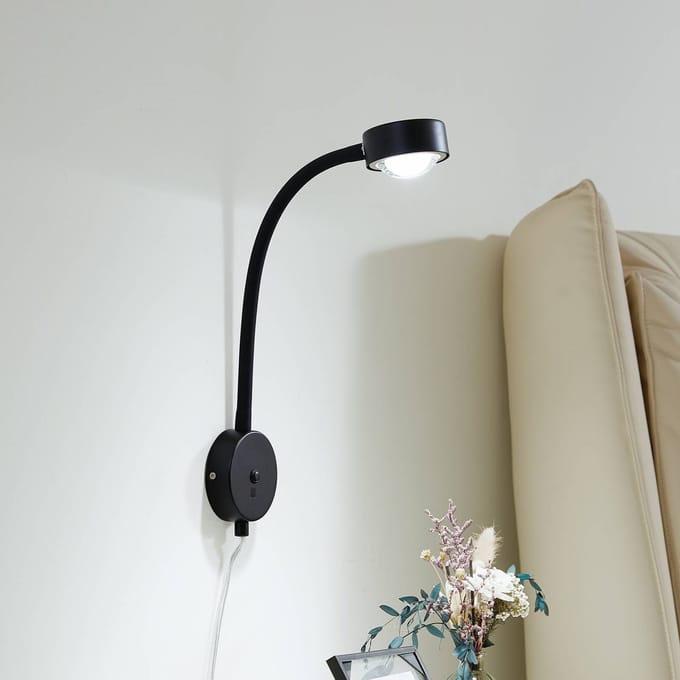 Lindby - wandlamp - 1licht - ijzer - H: 25 cm - GX53 - zwart mat