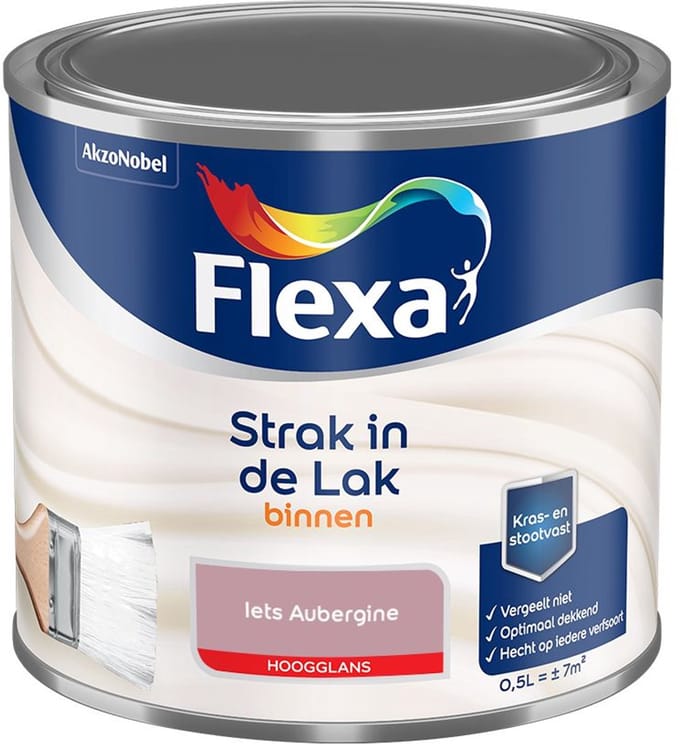 Flexa - Strak In De Lak Binnenlak Hoogglans - Iets Aubergine - Mengverf - 500 Ml