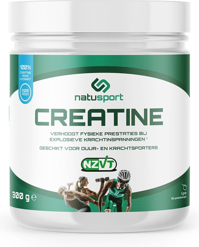 Natusport Creatine - Creatine Monohydraat - Spierkracht & Explosiviteit - NZVT Gecertificeerd - 300g