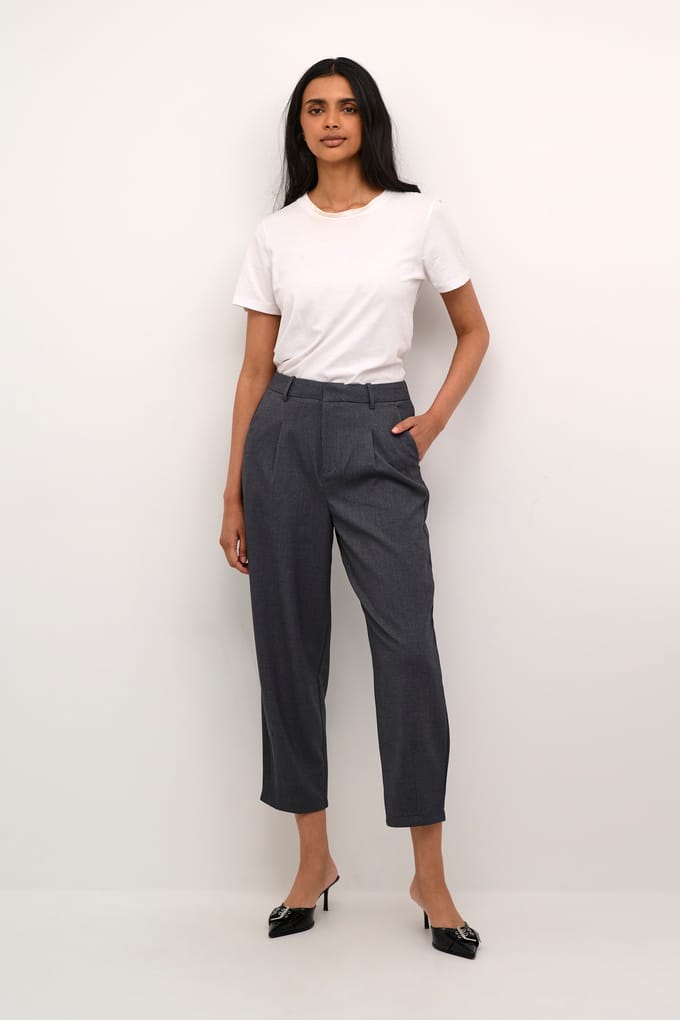 Pants Suiting Regular fit Dark Grey Melange