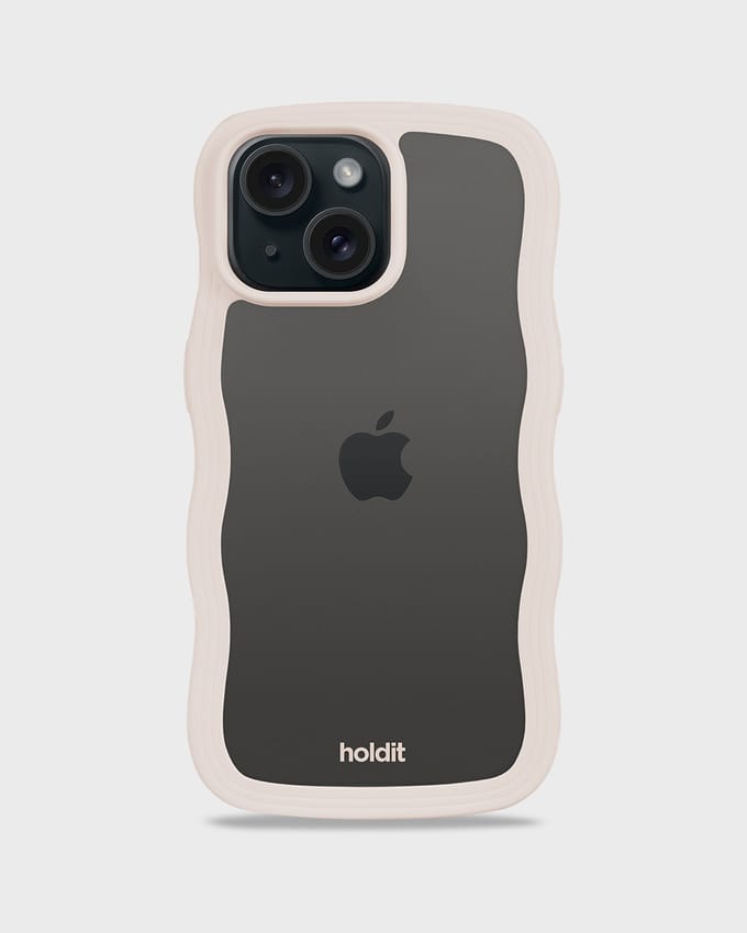 Phone Case Wavy Light Beige/Transparent iPhone 13