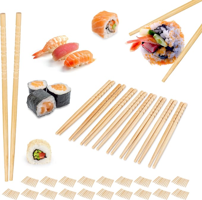 200 paar bamboe eetstokjes - chopsticks - herbruikbaar - 24 cm lang