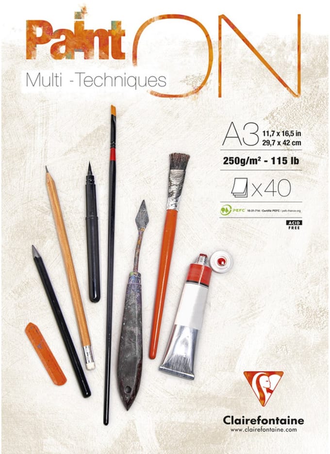 Paint On Multi-Techniques Blok - A3 - 250g - Geschikt voor Diverse Technieken - 40 vel