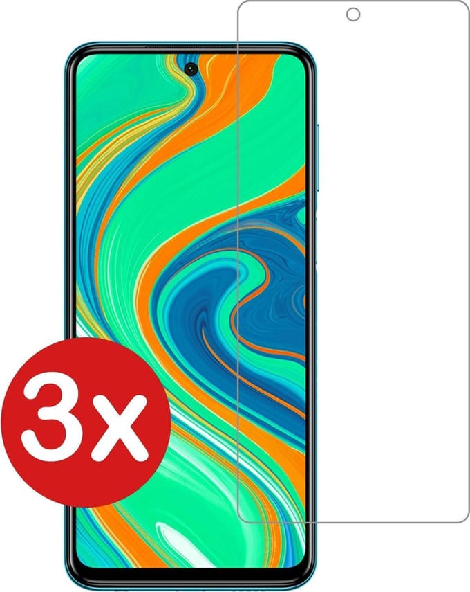 Screenprotector - 3 Stuks - Geschikt voor Xiaomi Redmi Note 9S - Extra Sterk - Beschermglas - Gehard Glas - Tempered Glass - Screen Protector