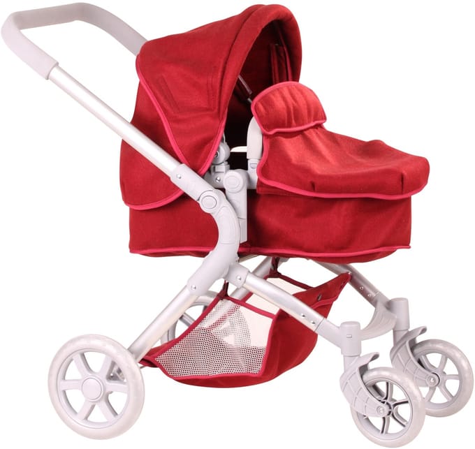 Götz Poppenwagen, 2 in 1, rood