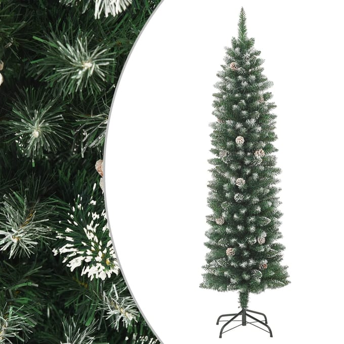 vidaXL - Kunstkerstboom - met - standaard - smal - 120 - cm - PVC