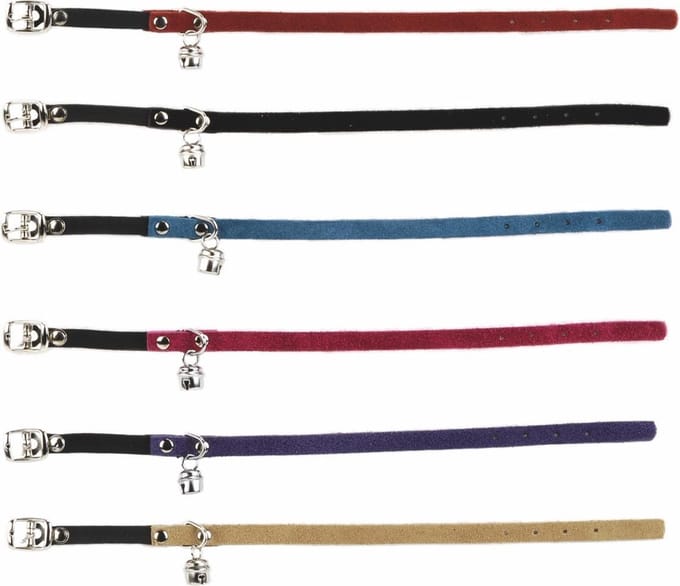 kattenbandje suede - Zwart