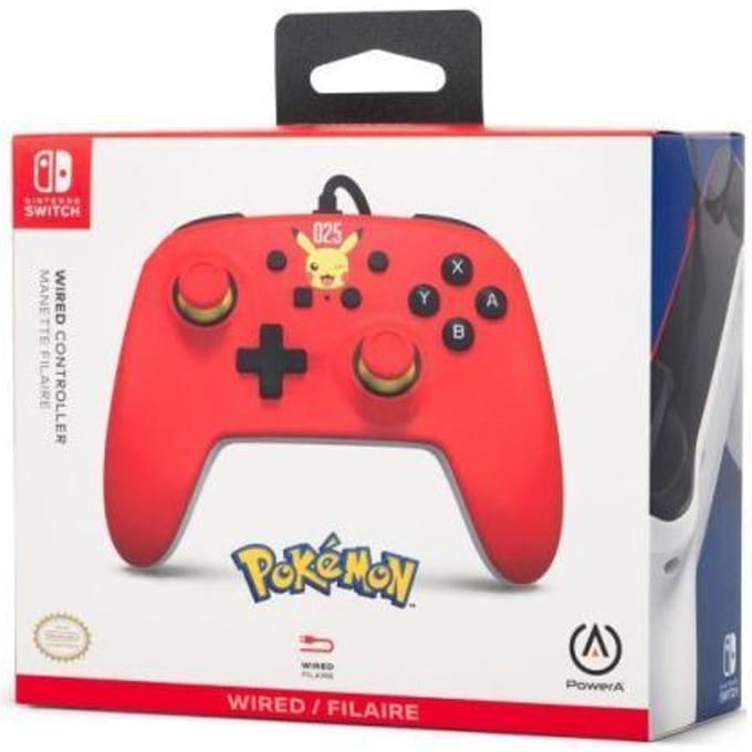 PowerA Bedrade controller voor Nintendo Switch - Lachende Pikachu - Wired Controller - Nintendo Switch
